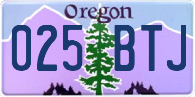 OR license plate 025BTJ