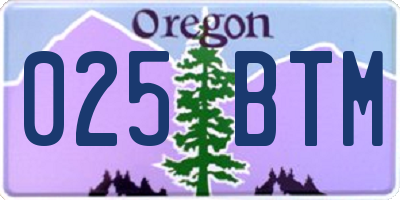 OR license plate 025BTM