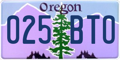 OR license plate 025BTO