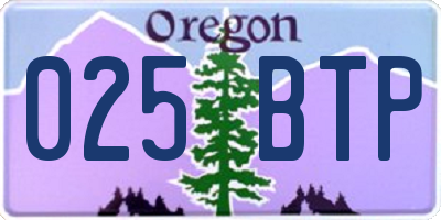 OR license plate 025BTP