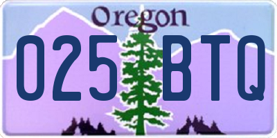 OR license plate 025BTQ