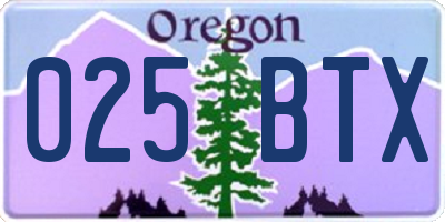 OR license plate 025BTX