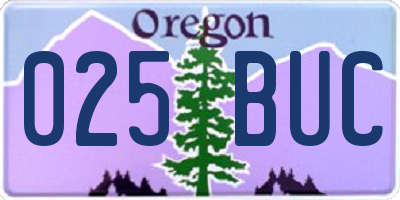 OR license plate 025BUC
