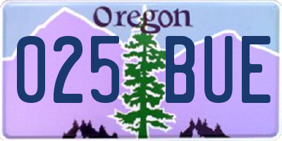 OR license plate 025BUE