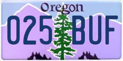 OR license plate 025BUF