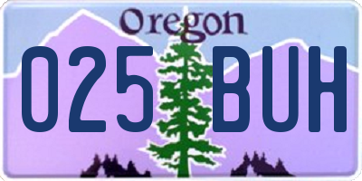 OR license plate 025BUH
