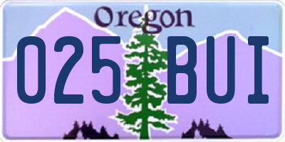 OR license plate 025BUI