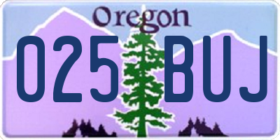 OR license plate 025BUJ