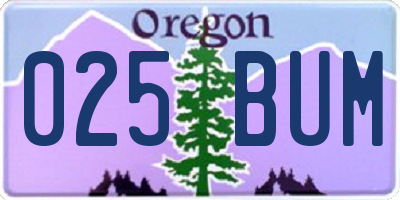 OR license plate 025BUM