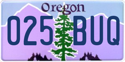 OR license plate 025BUQ