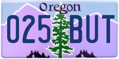 OR license plate 025BUT