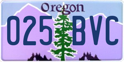 OR license plate 025BVC