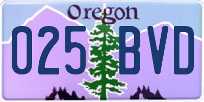 OR license plate 025BVD