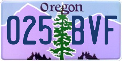 OR license plate 025BVF
