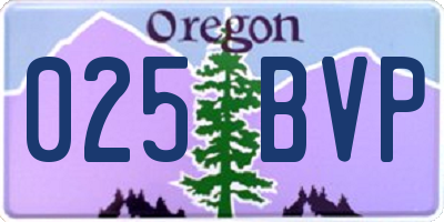 OR license plate 025BVP