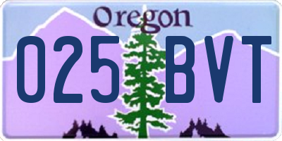 OR license plate 025BVT