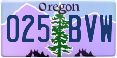 OR license plate 025BVW