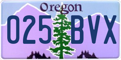 OR license plate 025BVX