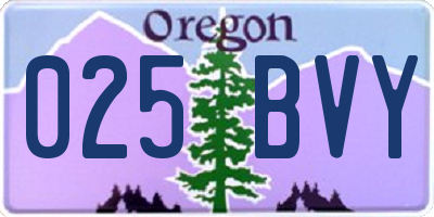OR license plate 025BVY