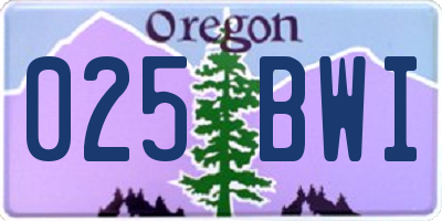 OR license plate 025BWI
