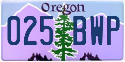 OR license plate 025BWP