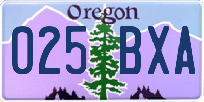 OR license plate 025BXA