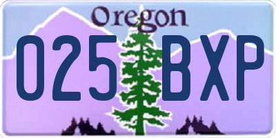 OR license plate 025BXP