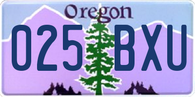 OR license plate 025BXU