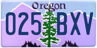 OR license plate 025BXV