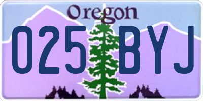 OR license plate 025BYJ