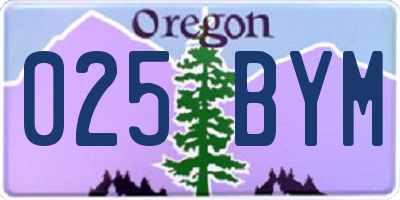 OR license plate 025BYM