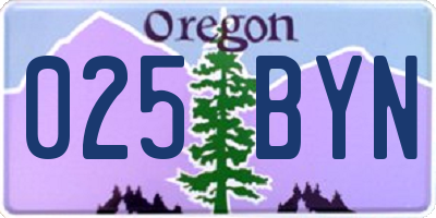 OR license plate 025BYN