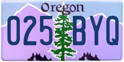 OR license plate 025BYQ