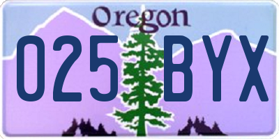 OR license plate 025BYX
