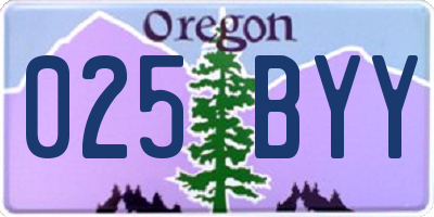 OR license plate 025BYY