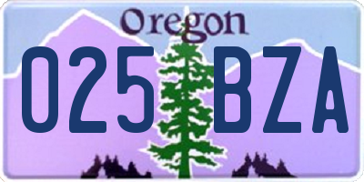OR license plate 025BZA