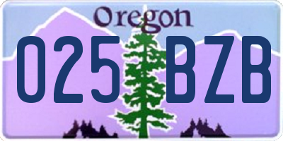 OR license plate 025BZB