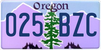 OR license plate 025BZC