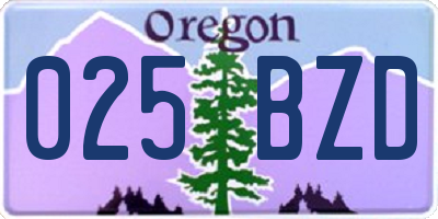 OR license plate 025BZD