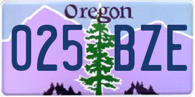 OR license plate 025BZE