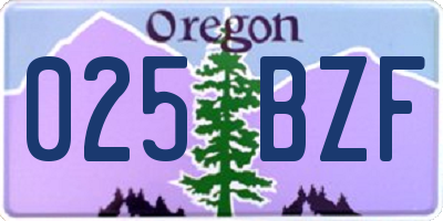 OR license plate 025BZF