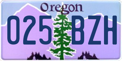 OR license plate 025BZH