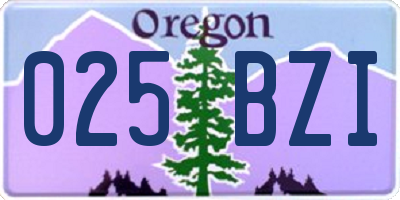 OR license plate 025BZI