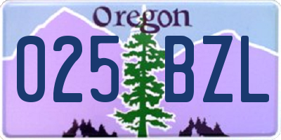 OR license plate 025BZL