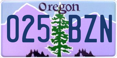 OR license plate 025BZN