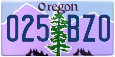 OR license plate 025BZO