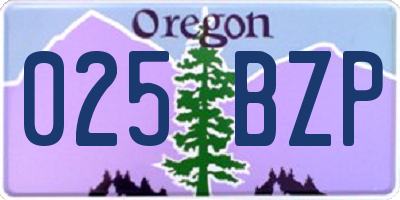OR license plate 025BZP