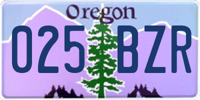 OR license plate 025BZR