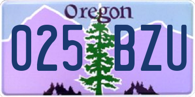 OR license plate 025BZU