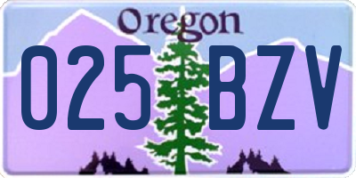 OR license plate 025BZV
